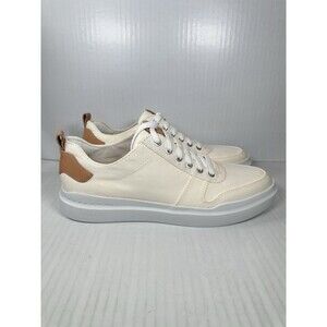 Size 9.5 Cole Haan Men's GrandPro Rally Canvas Court Sneaker Ivory C34713 NEW